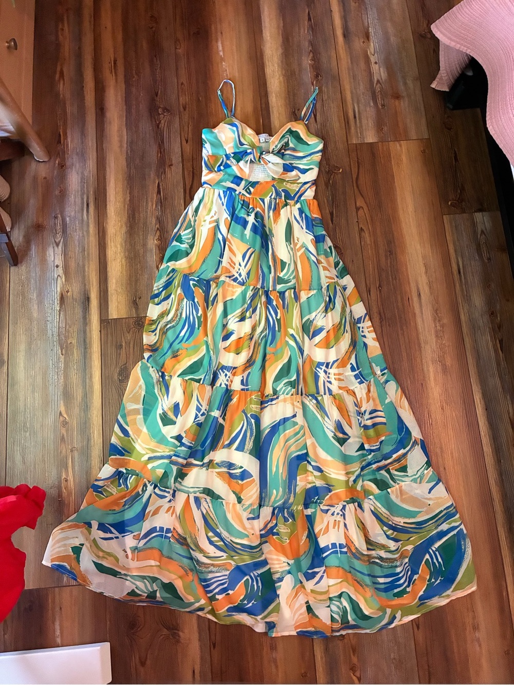 Baltic Born Multicolor Abstract Swirl Maxi Dress